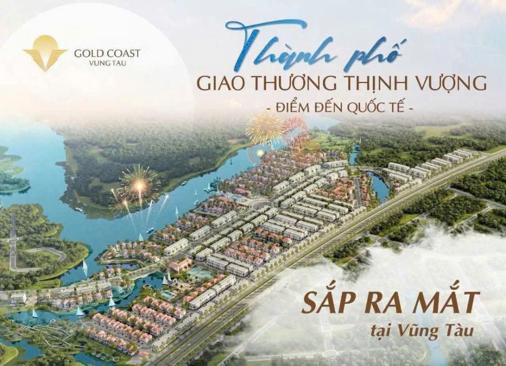 Bán đất nền shophouse gold coast Vũng Tàu phường Long Hương 108m² sổ hồng đầy đủ tiện ích