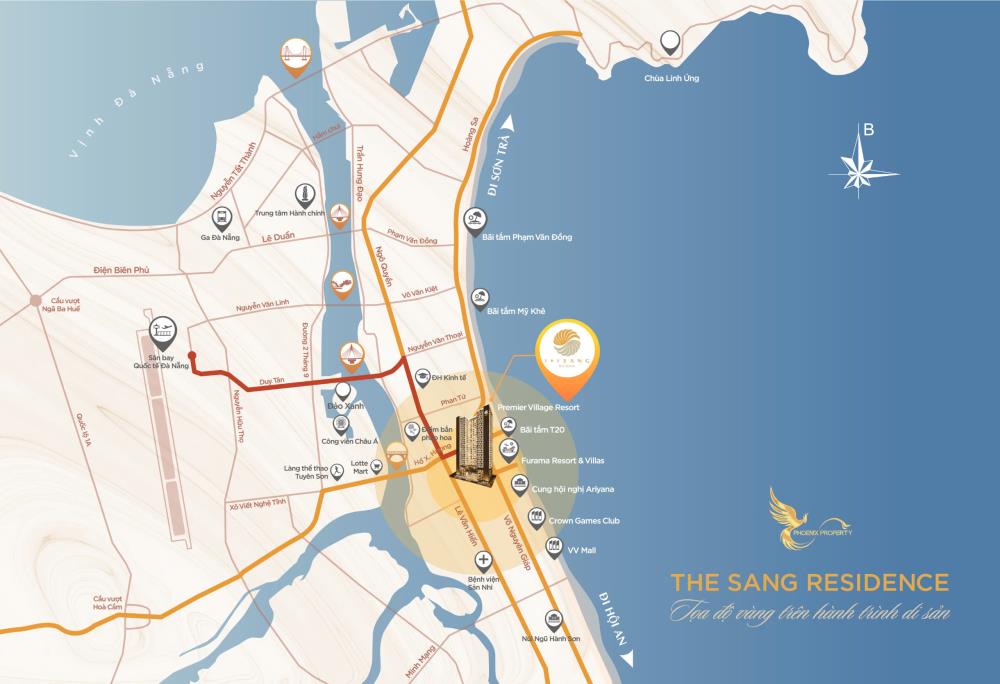 Bán căn hộ chung cư 77 m2 The Sang Residence Phường Mỹ An, Quận Ngũ Hành Sơn, Đà Nẵng, view biển đẹp