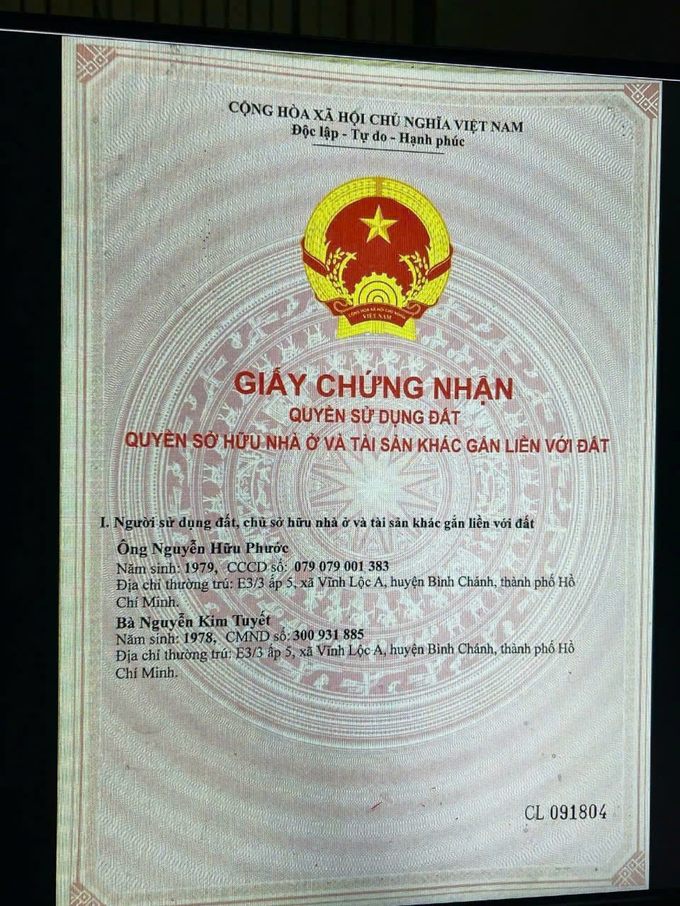 Bán 4 lô đất mặt tiền thổ cư đường số 2 xã Vĩnh Lộc B Bình Chánh
