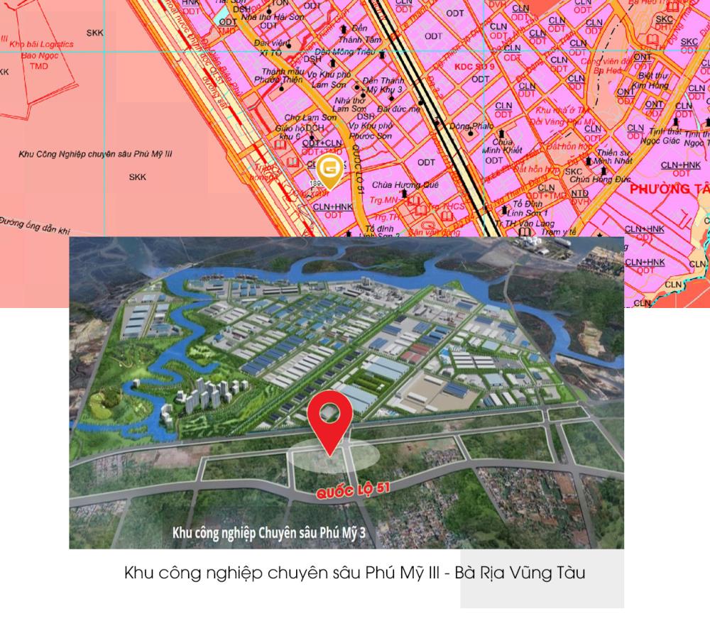 Bán lô đất 115m² gần chợ Lam Sơn TP Phú Mỹ cách QL51 chỉ 300m