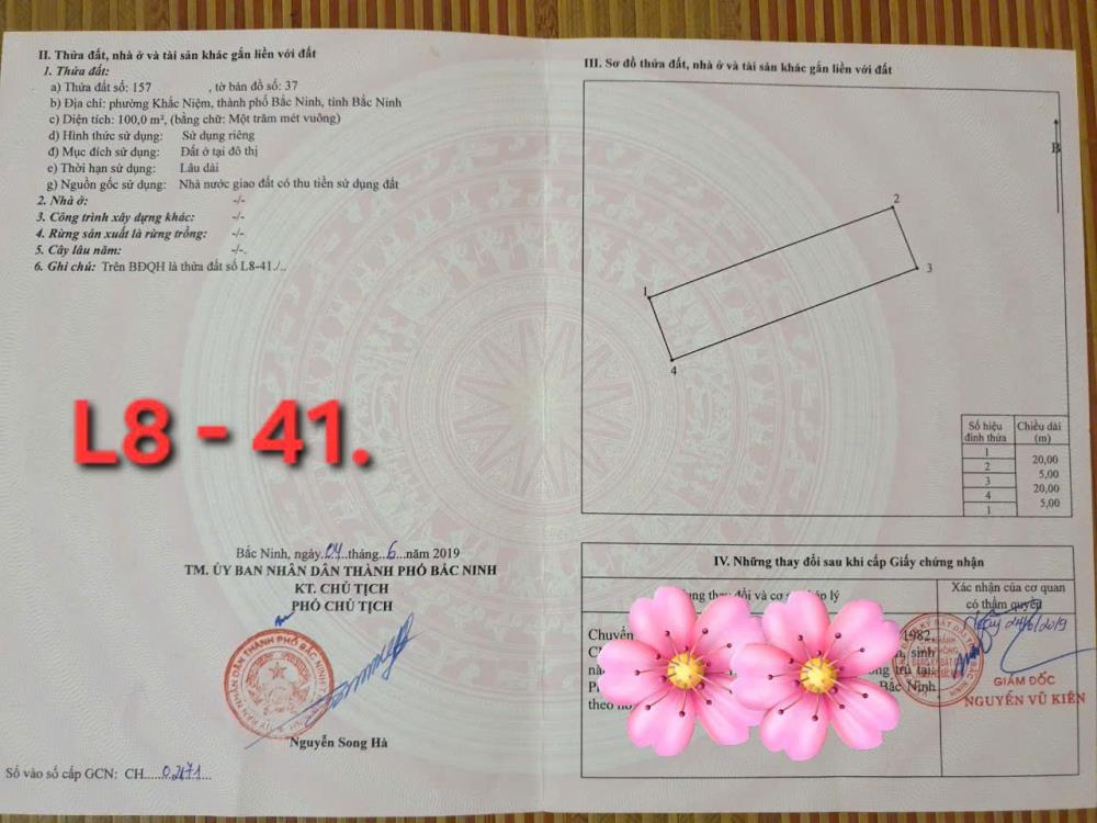 Bán nhà khu dân cư Khắc Niệm, TP Bắc Ninh, diện tích 100m2, giá 6,5 tỷ