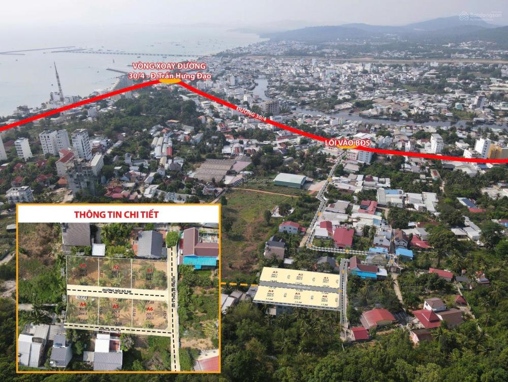Bán 267m² đất hẻm Tòa án, đường 30/4, Dương Đông – Phú Quốc, giá chỉ 3,4 tỷ.