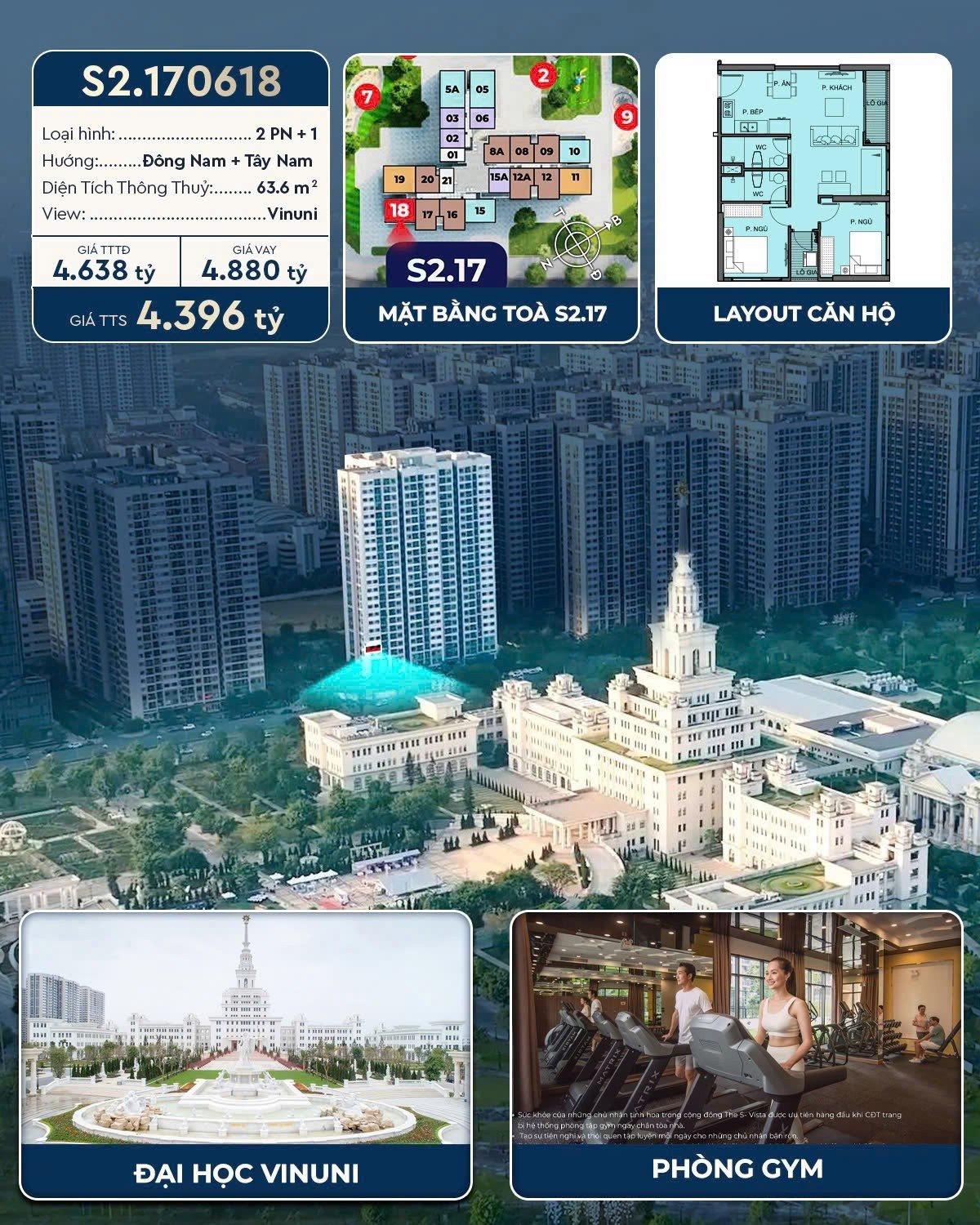 Chính chủ bán căn hộ cao cấp 2Pn tại s217  Vinhomes Ocean Park chỉ hơn 4 tỷ