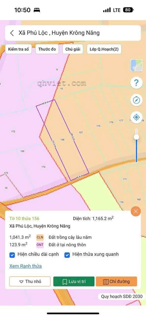 Bán đất CLN 1200m2 Tại Xã Phú Lộc, Krông Năng, ĐăkLăk giá 189 triệu