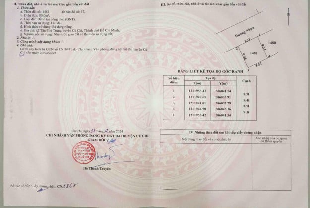 Bán đất chính chủ Tân Phú Trung, Củ Chi, giá tốt