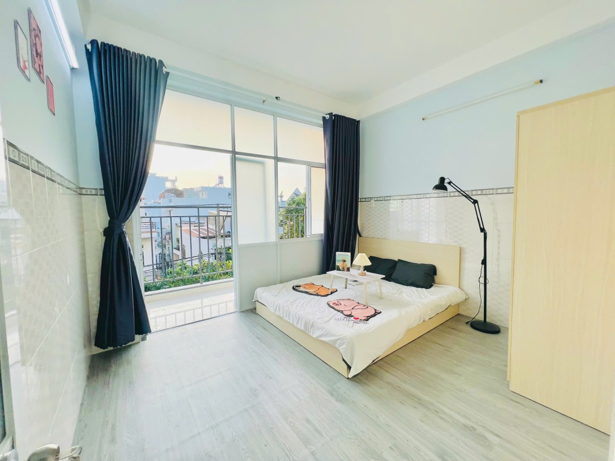 Cho thuê căn hộ 1pn full nội thất 45m2 tách bếp, ban công, gần chợ Tân Hương, Tân Phú, giá 6.5 triệu/tháng