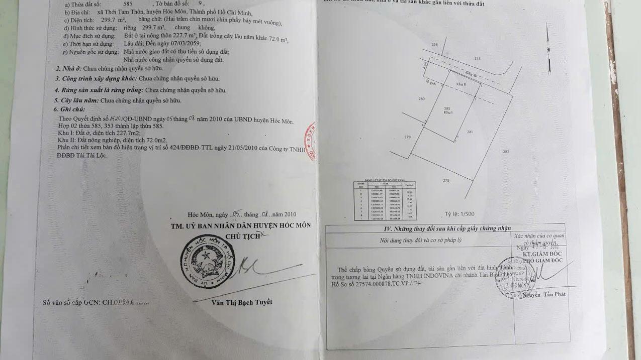 Bán xưởng mặt tiền Nguyễn Thị Nghé, Thới Tam Thôn, Hóc Môn, Chỉ 9,5 tỷ