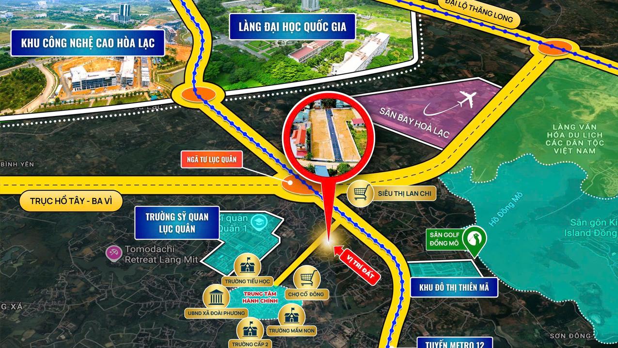 Sở hữu ngay lô đất tại Hòa Lạc 100 full thổ cư, mặt tiềm 9,3 m - Chỉ nhỉnh 3 tỷ
