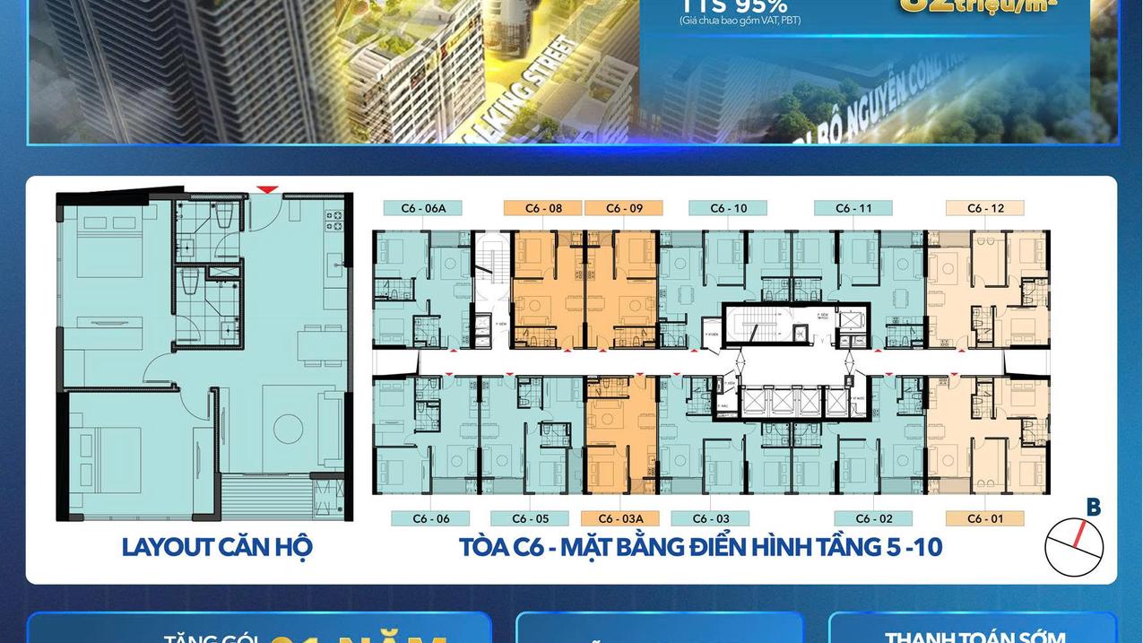 Bán căn góc 2PN ngay Sơn Trà, view phố trung tâm sôi động Capital Square Đà Nẵng chỉ 5.48 tỷ