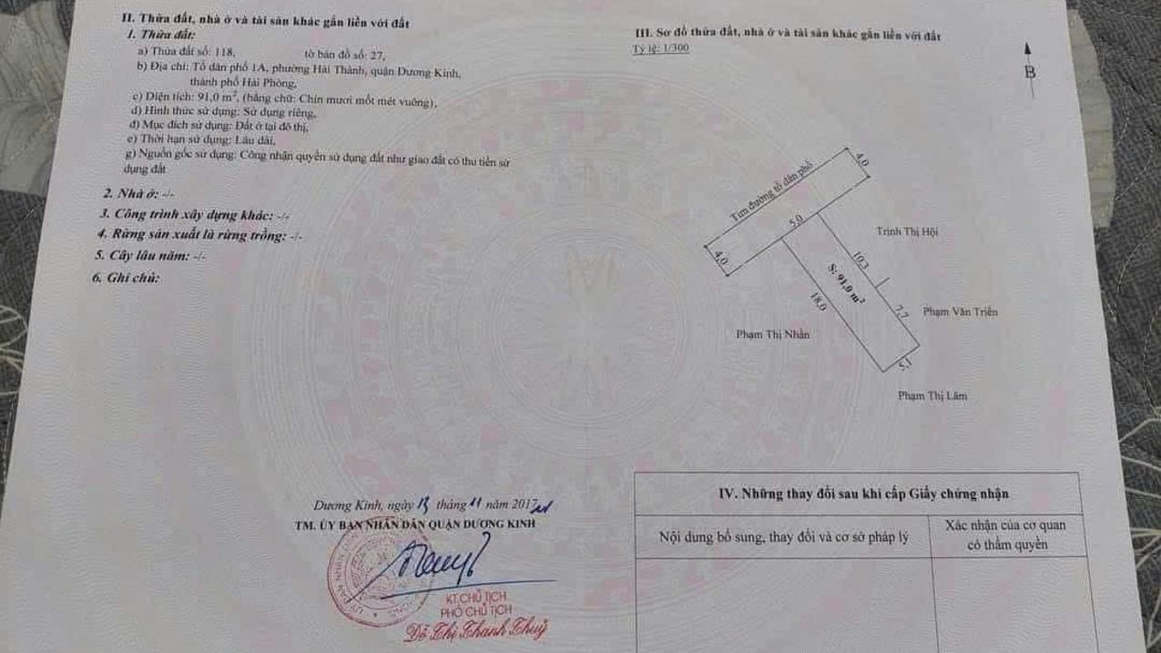 Bán đất chính chủ 91m2 trung tâm hải thành, sổ đỏ sang tên ngay – giá chỉ 3.2x tỷ