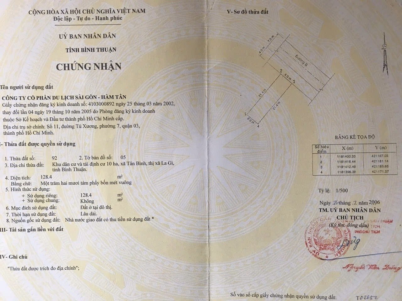 Chính chủ cần bán đất ngay khu dân cư Thị Xã La Gi