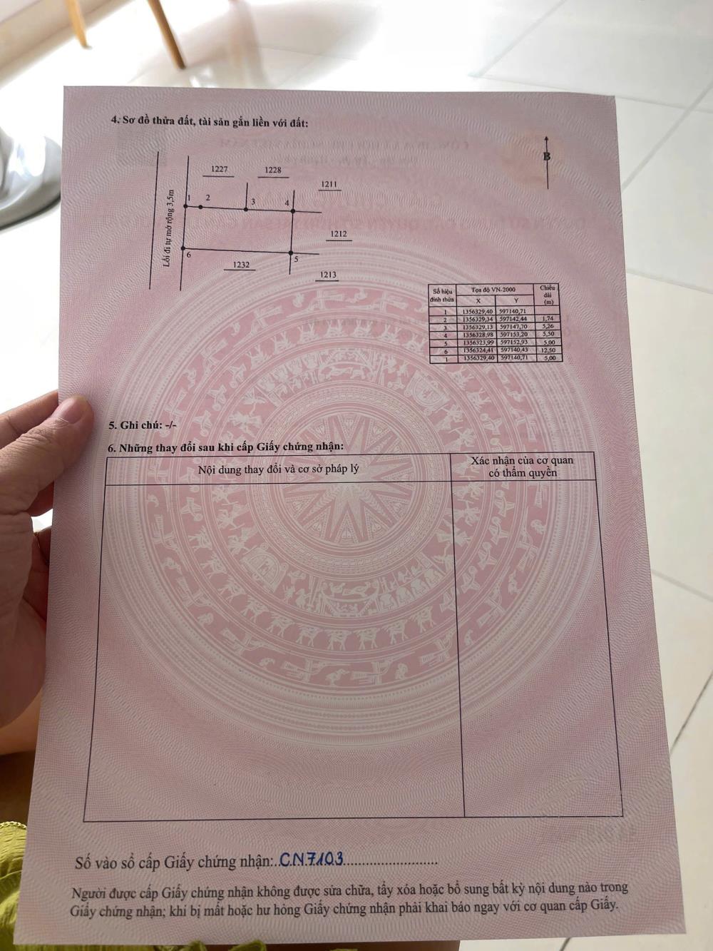 Bán lô đất xã Vĩnh Thạnh, diện tích 62.3m2, giá 1.45 tỷ