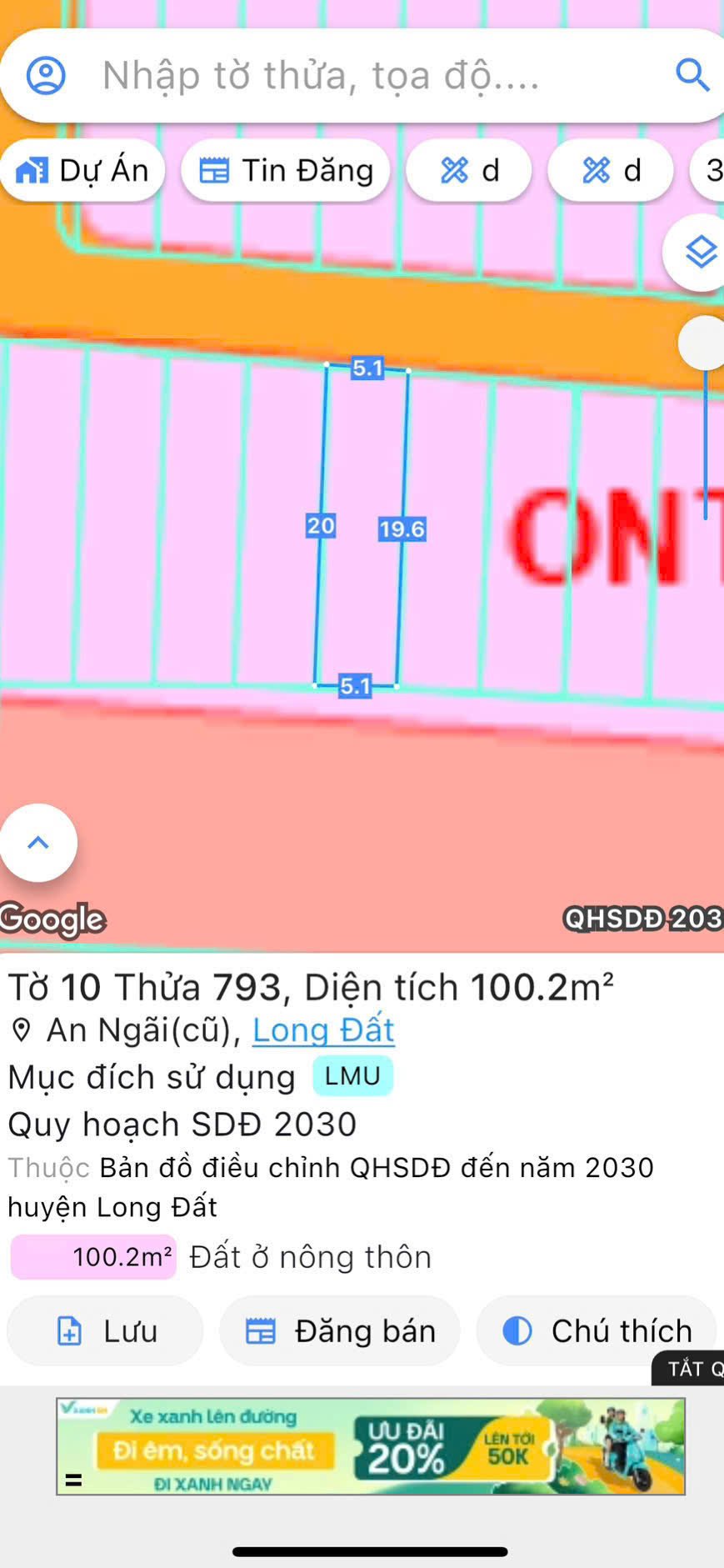 Bán đất nền An Ngãi BRVT, full thổ cư, sổ hồng săn·, giá 1.05 tỷ