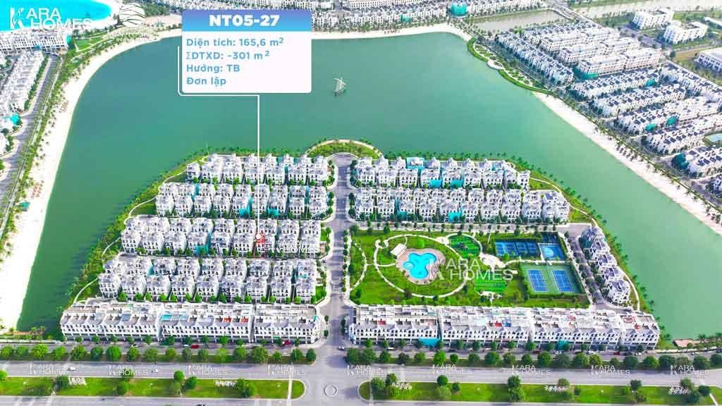 Biệt thự Ngọc Trai Vinhomes Ocean Park, diện tích 300m², view hồ cát trắng, giá 90 tỷ
