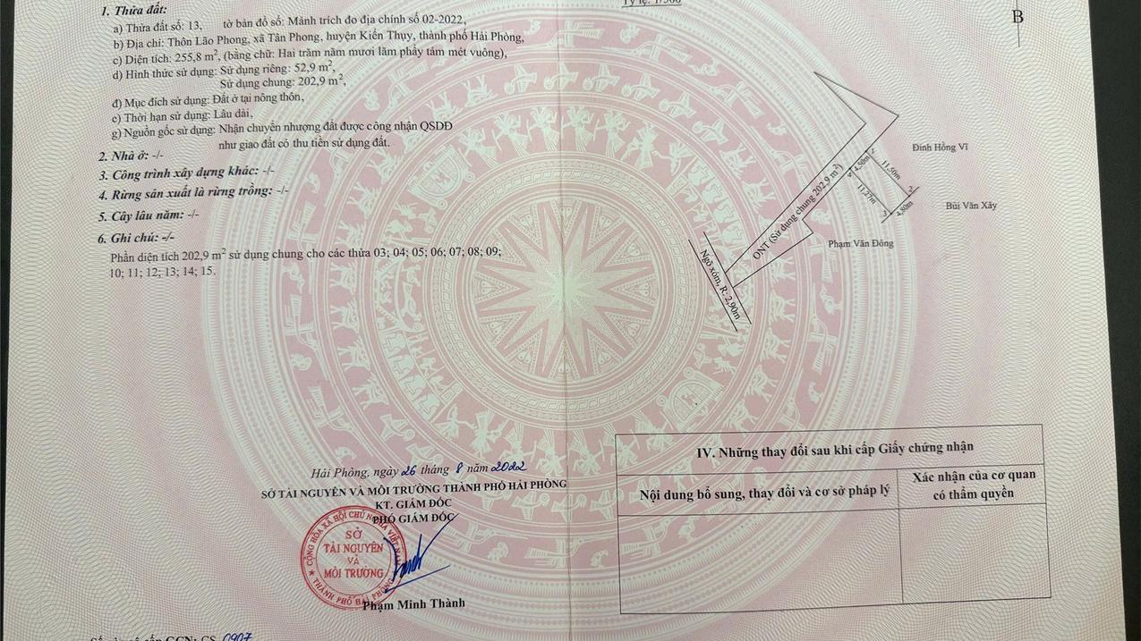 Bán đất TT Tân Phong Kiến Thụy, giá chỉ nhỉnh 600 triệu