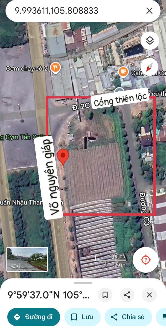 Cho thuê đất Võ Nguyên Giáp, KDC Thiên Lộc Cái Răng, góc 3 mặt tiền, diện tích 9000m²