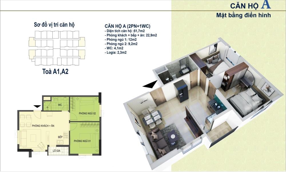 Bán căn hộ 2PN Tân Định, Bến Cát, Bình Dương, dưới 1 tỷ
