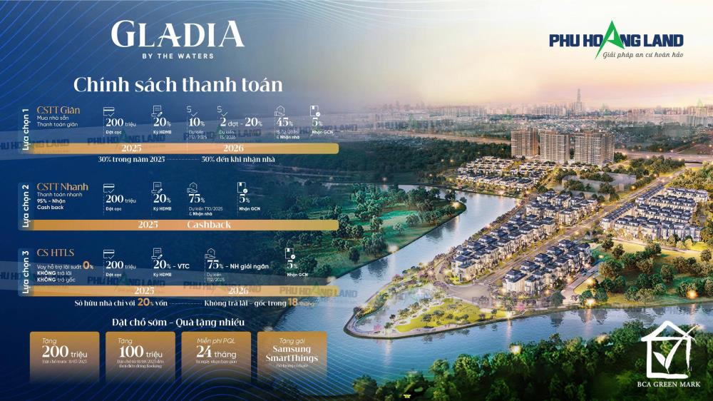 Chính thức mở bán giai đoạn 1 biệt thự ven sông Glaida, Khang Điền