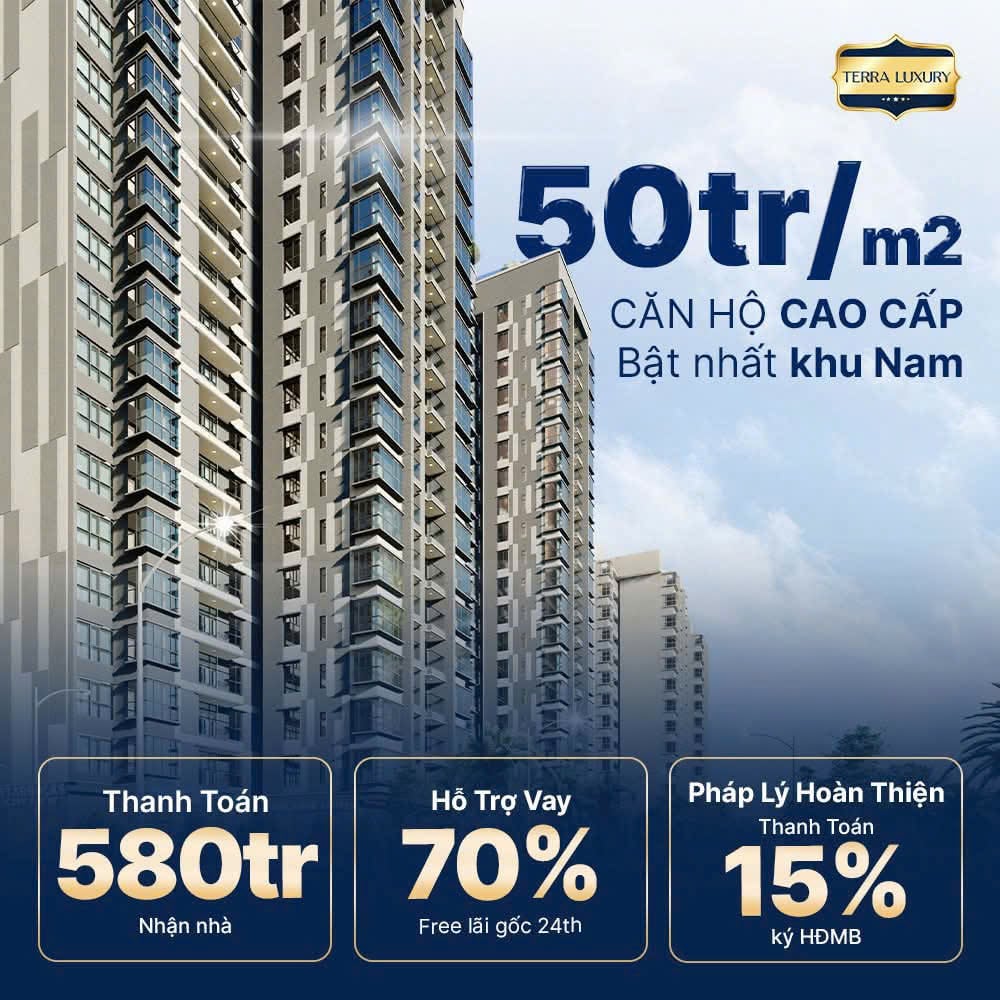 Bán căn hộ 2PN tại Terra Luxury, Bình Chánh, TP HCM, 69m², view đẹp, giá 3,8 tỷ