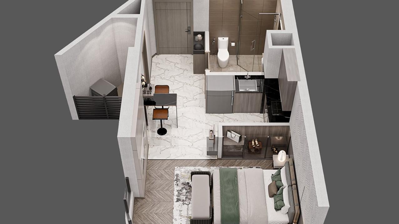 Cần bán gấp căn 1PN tòa Sapphire, Vinhomes Smart City, dt 42,8m², giá 3,39 tỷ