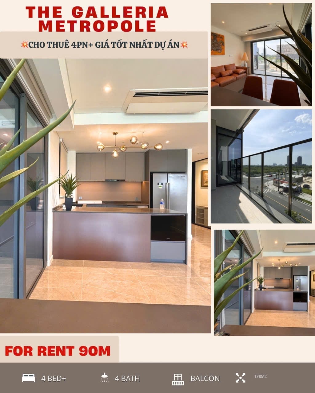 Cho thuê căn hộ Opera Residence, An Khánh, Quận 2, 2PN giá 42 triệu