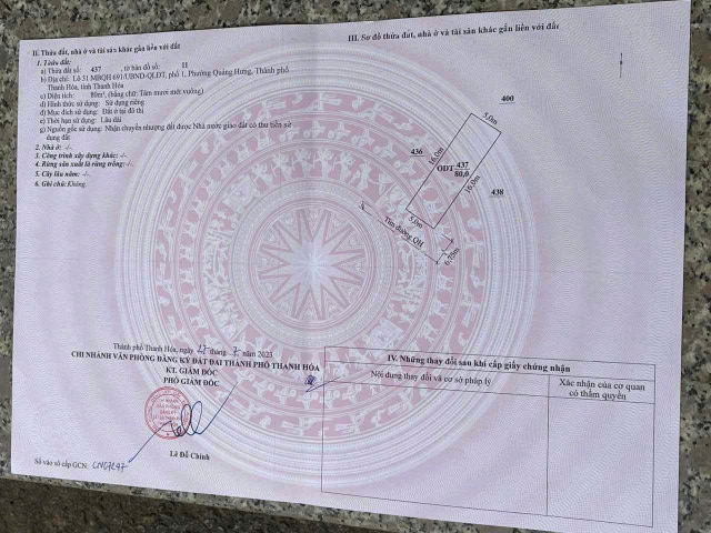 Bán đất mặt đường Đức Hậu, Quảng Hưng, Thanh Hoá, dt 80m2 full thổ giá nhỉnh 3 tỷ