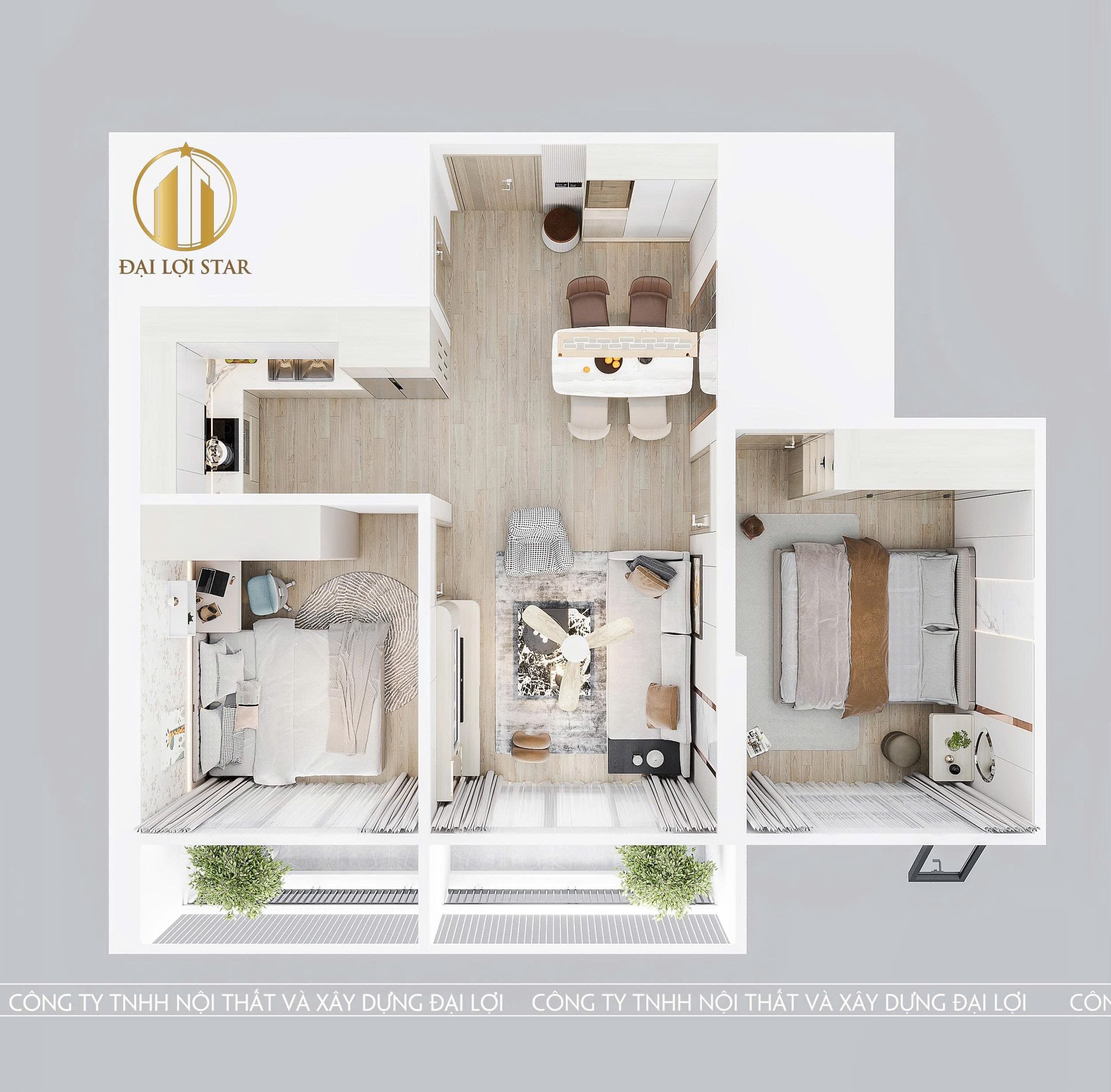 Cắt lỗ 300tr, bán căn hộ 2PN The Miami, tòa GS1 54,5m2, giá chỉ 4,65 tỷ bao thuế phí