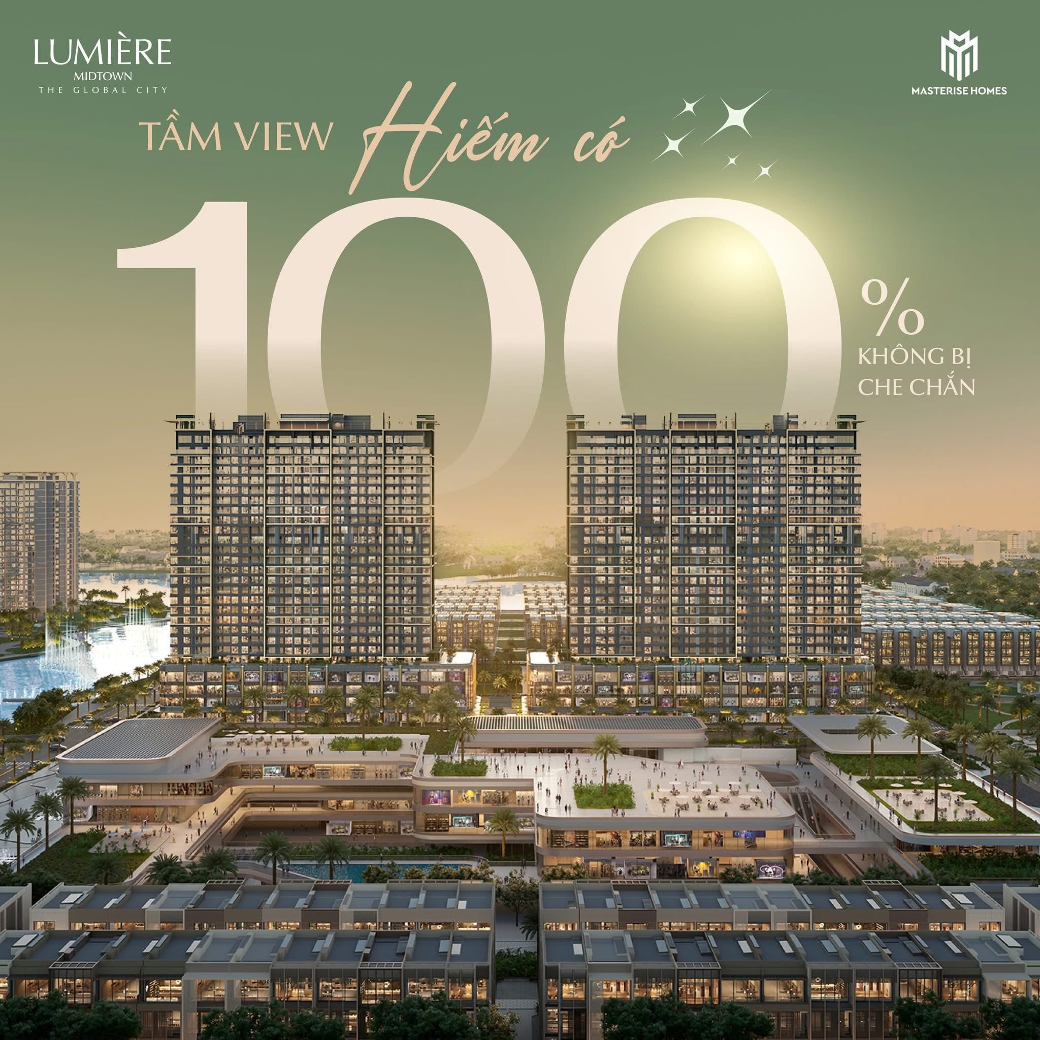 Căn hộ Lumiere Midtown 2PN, dt 72,2m2 thanh toán chỉ 4,399 tỷ, tầng cao 2x