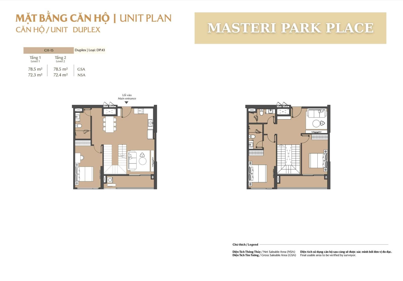 Bán căn họ 2PN Masteri Park Place của Global City, 79m2 giá chỉ 10 tỷ