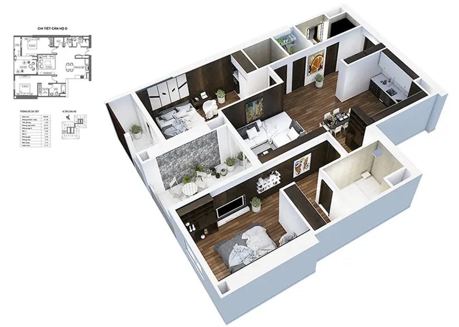 Bán căn hộ 3PN HPC Landmark 105, diện tích 107m², full nội thất, giá 7,86 tỷ