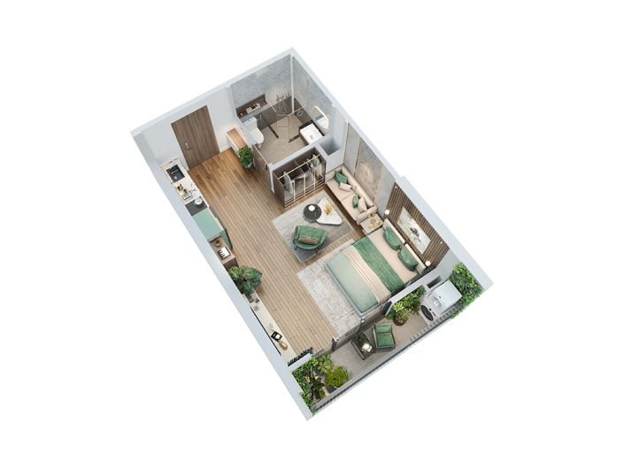 Bán căn hộ studio Vinhomes Smart City, diện tích 32m², full tiện ích, giá 2,88 tỷ