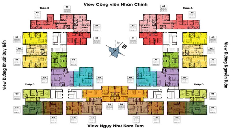 Bán căn 3PN Việt Đức Complex, diện tích 105m2, view hồ Tây, giá 9,1 tỷ