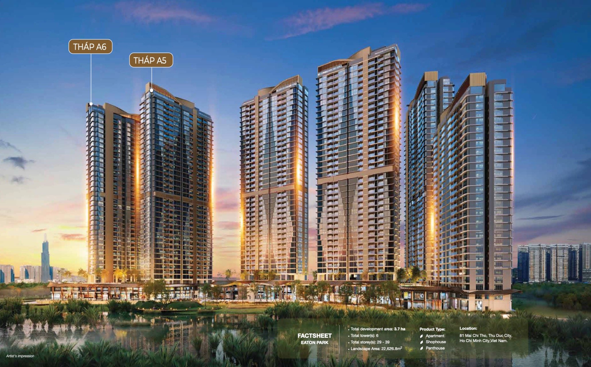 Bán căn hộ 2PN Eaton Park, cặp căn 1PN đập thông thành căn 2PN độc bản