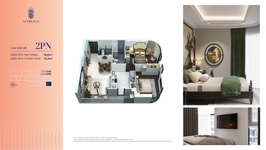 Bán căn hộ 2PN Glory Heights, Vinhomes Grand Park, dt 59m2, giá 4 tỷ