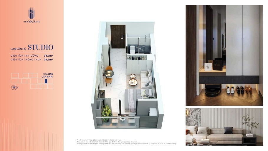 Mở bán căn hộ Studio The Opus One, Vinhomes Grand Park, duy nhất toà OS2, view ngắm pháo hoa